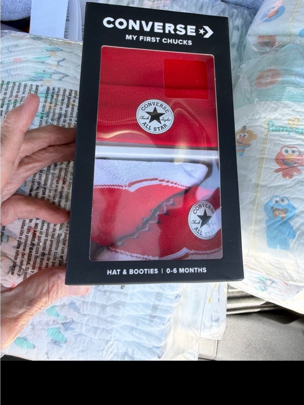 Converse Baby Hat & Booties Set - Red